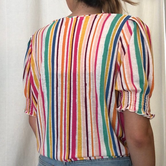 Colorful Stripe Blouse (New With Tag) - Picture 2 of 6